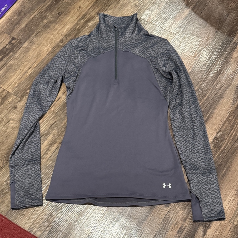 Under Armour Women's Charcoal Patterned Long Sleeve Top